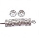 Rhinestone rondelle spacer Beads 8mm Silver- Cristal clear